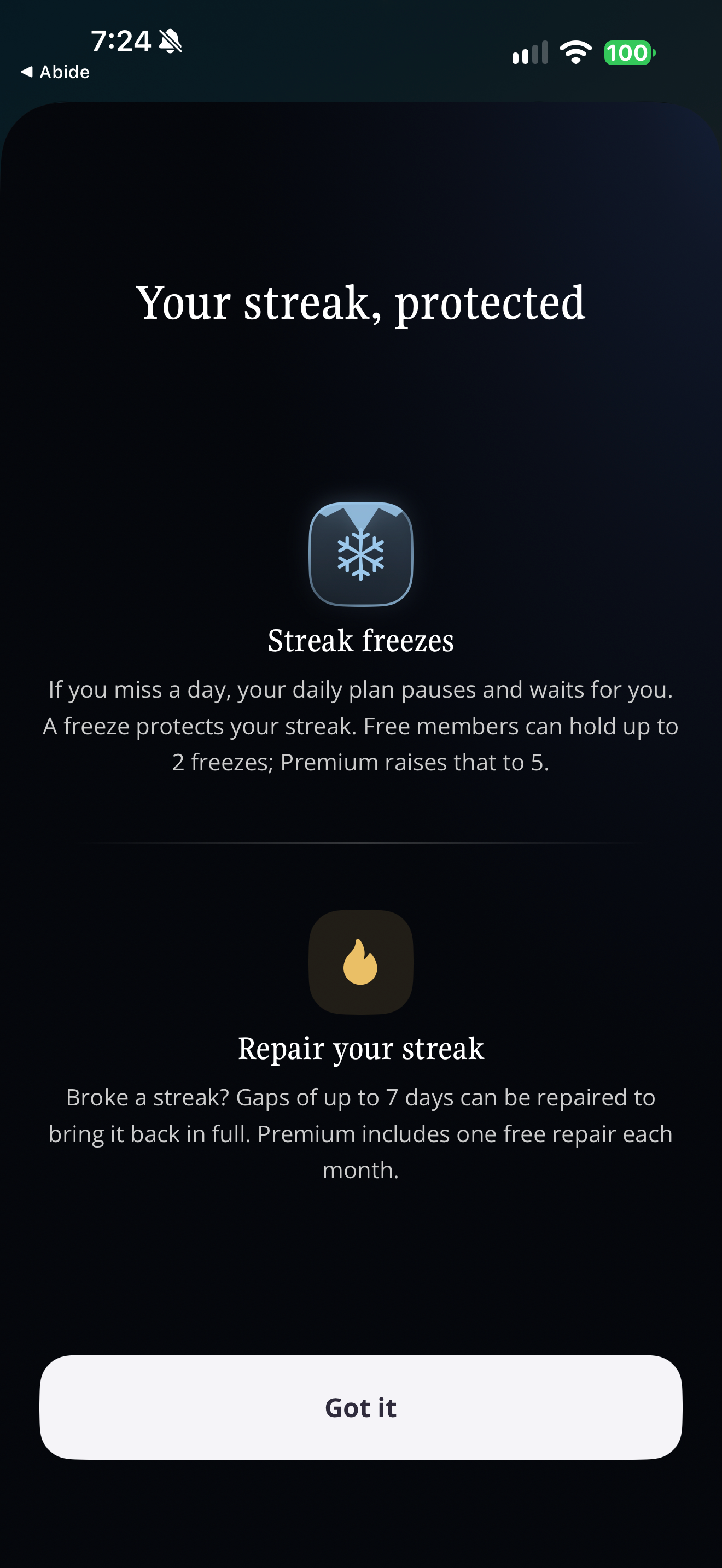 How streaks work: freezes and repair