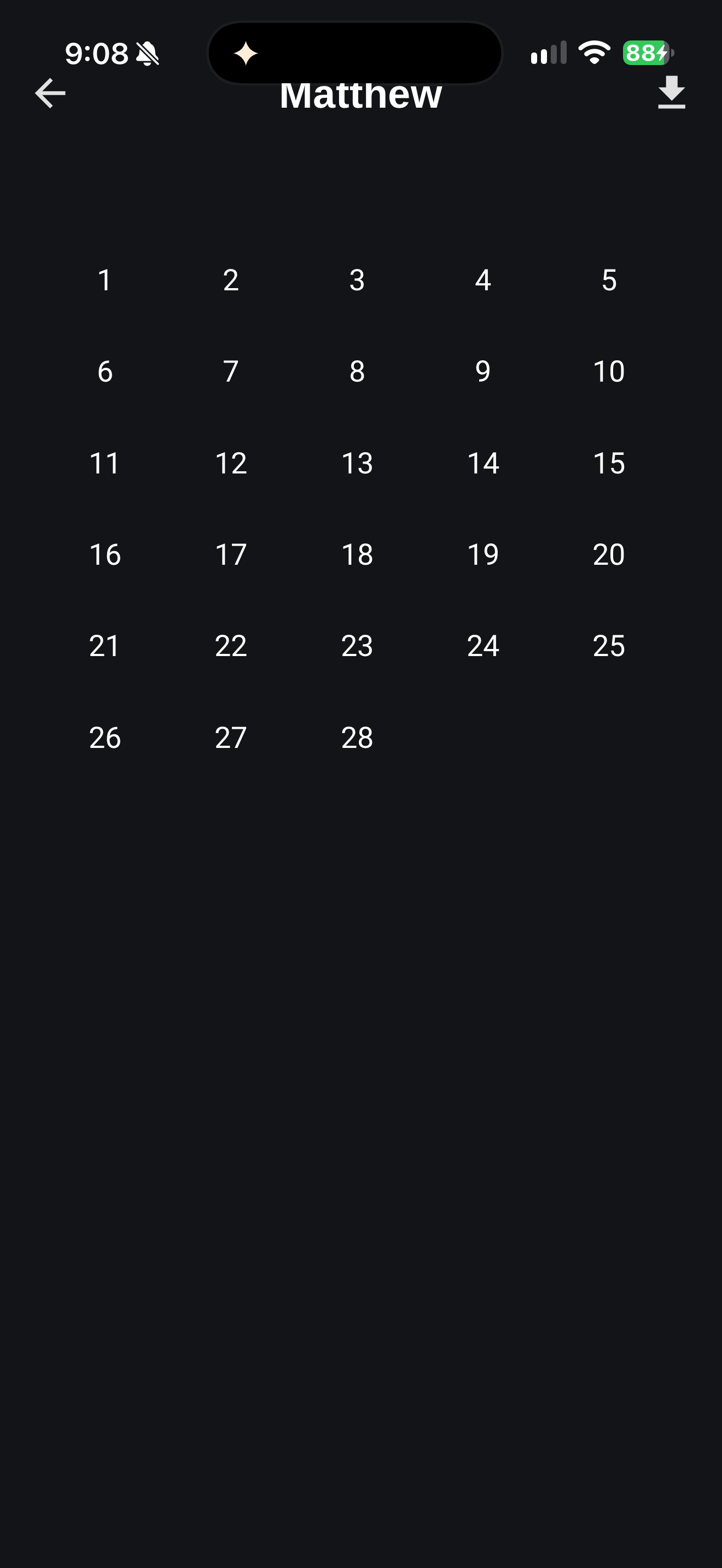 Matthew chapter grid