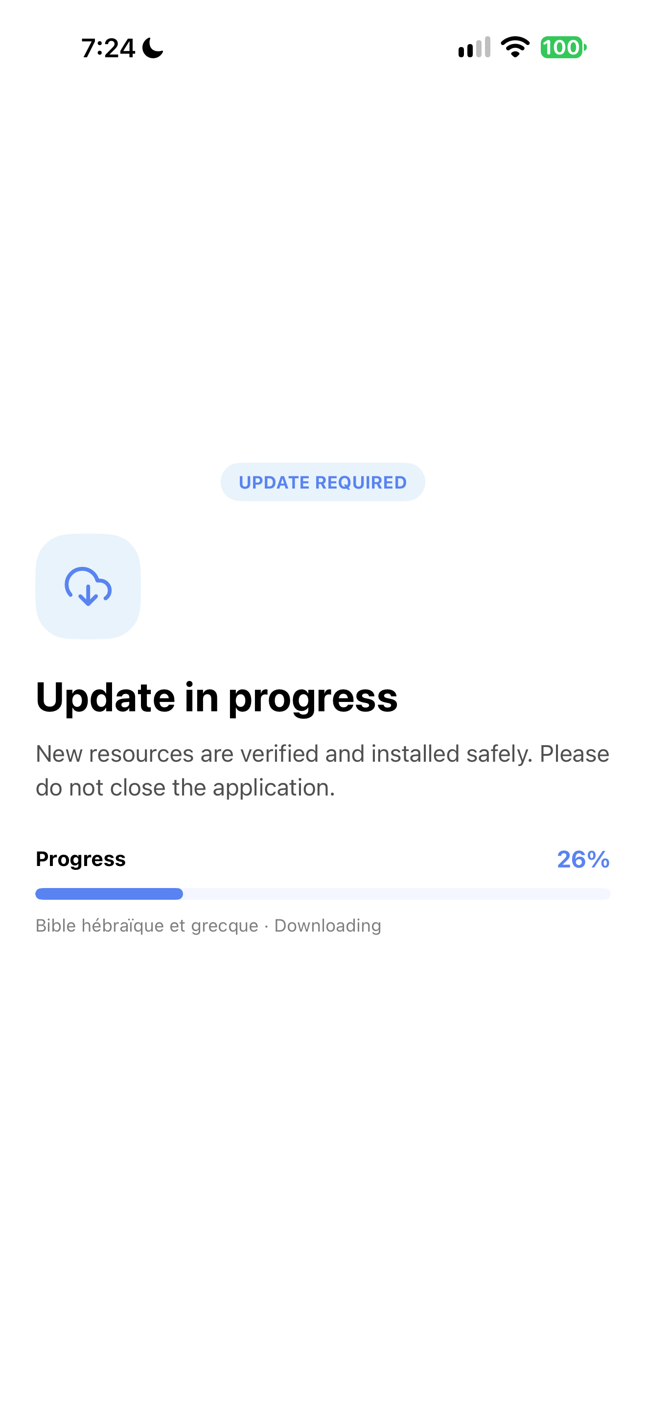 Resource download progress