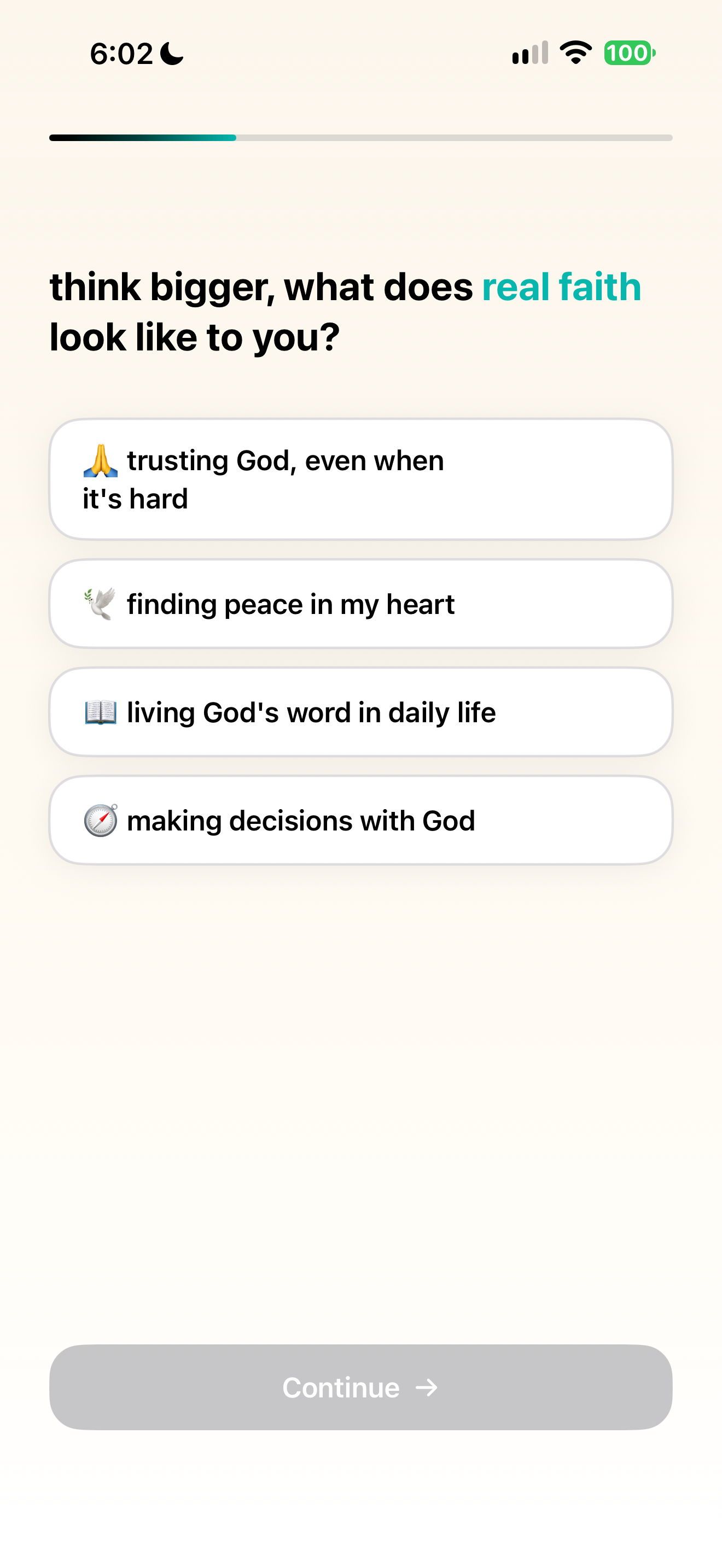 Faith aspiration question