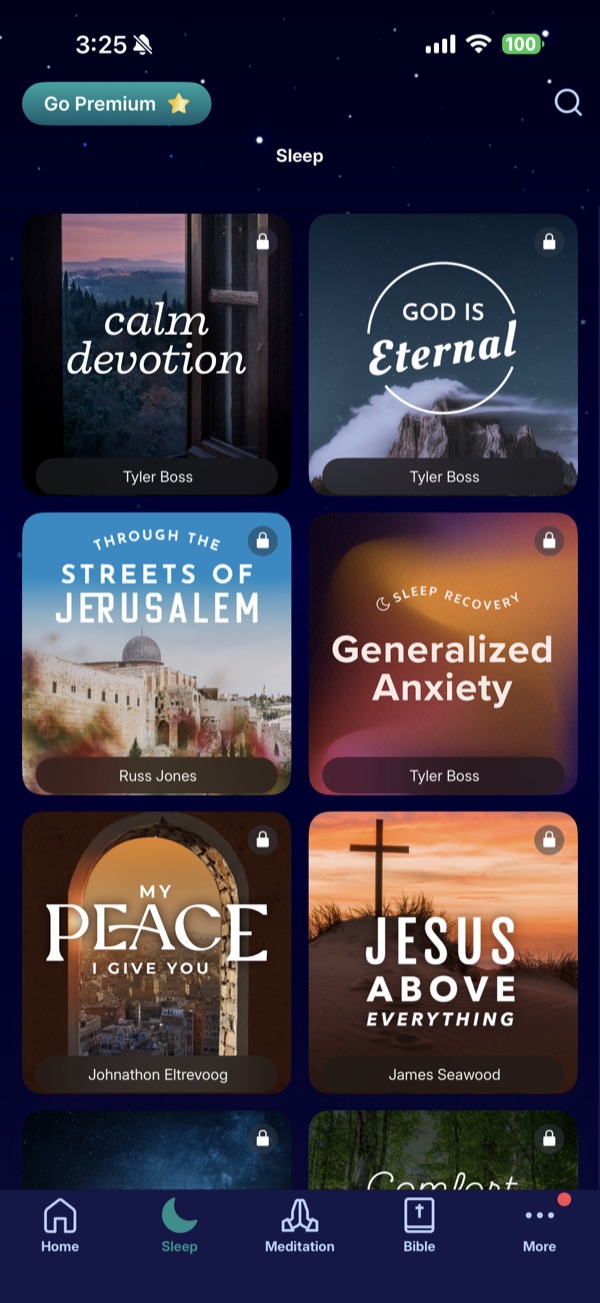 A sleep shelf with narrators named