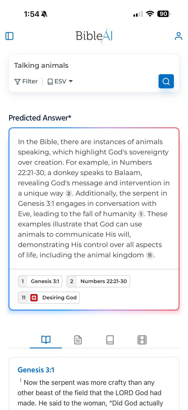 A “Predicted Answer” with numbered sources