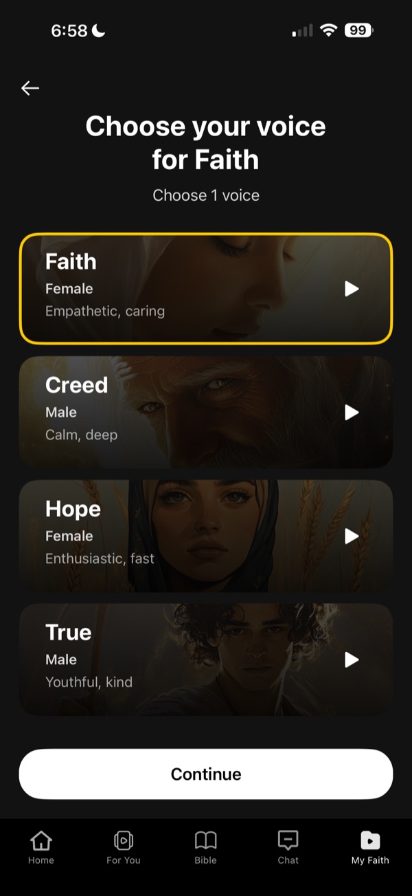 Four AI personas to choose from