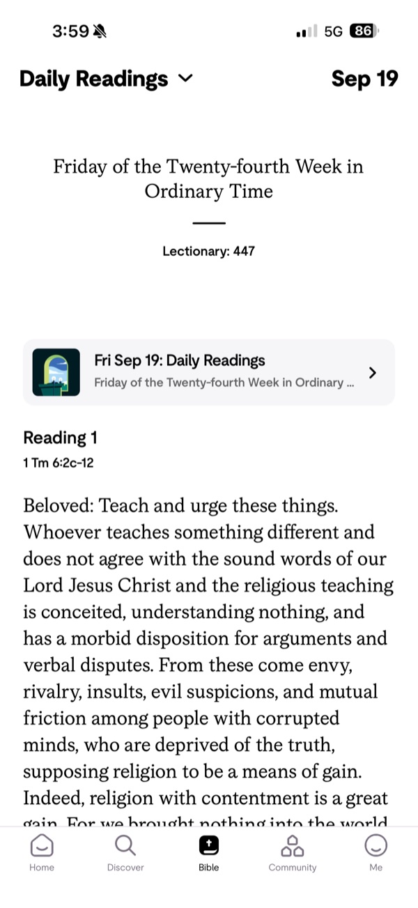 The day named before its readings