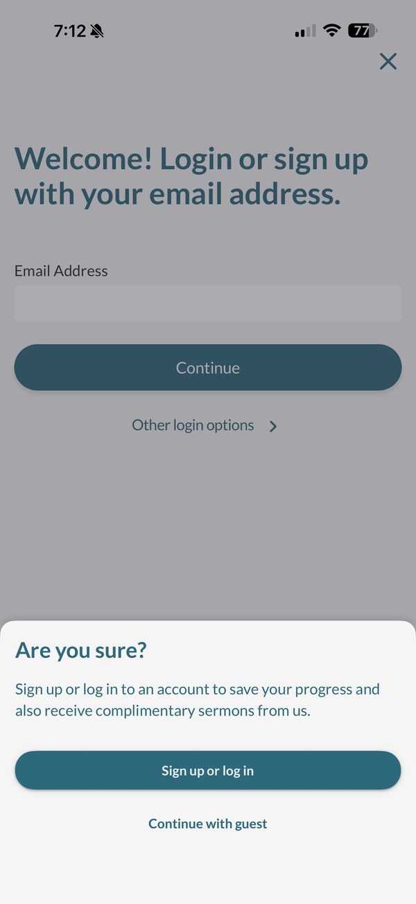 A second ask when continuing as a guest