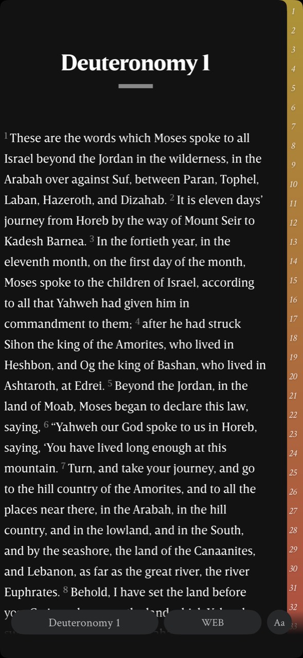 Chapter navigation beside the reading text