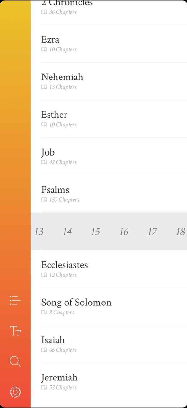 Chapters as a strip inside the book list