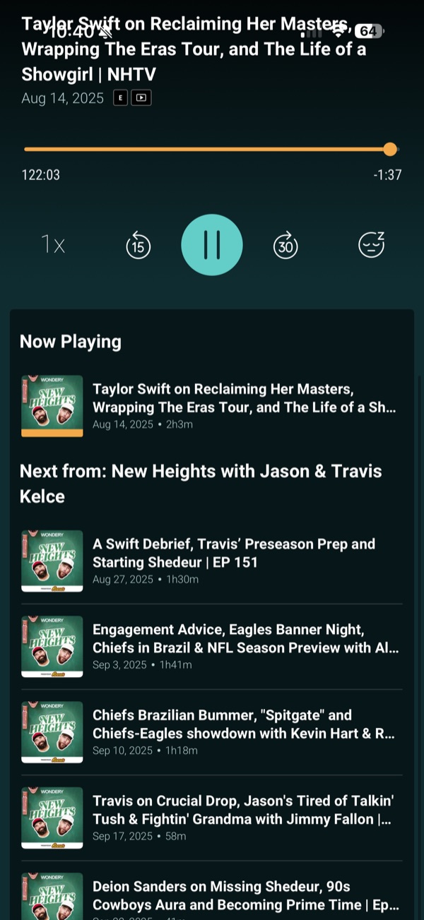 “Next from”: a podcast player’s auto-queue